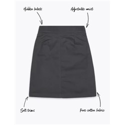 Girls' Pure Cotton Skin Kind™ School Skirt (2-18 Yrs)