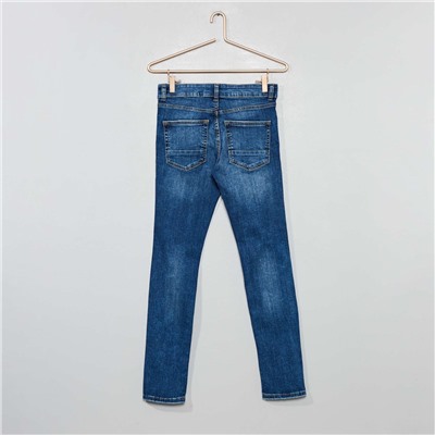 Облегающие джинсы с эффектом поношенности - голубой