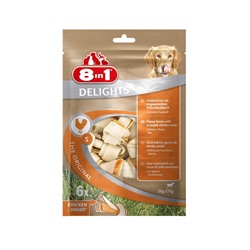 Косточки 8in1 DELIGHTS S для мелких и средних собак, с куриным мясом,  6х11 см (пакет)