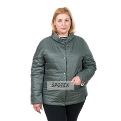 Куртка женская двухсторонняя OSKAR 016631 - 701+503 темно зеленый(светло-серый)