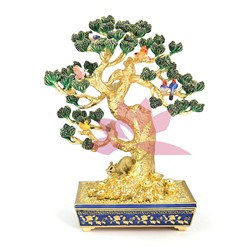 Драгоценное дерево богатства с птицами  с золотым Мангустом