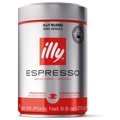 Кофе ILLY espresso средней обжарки молотый 250г, 100% арабика