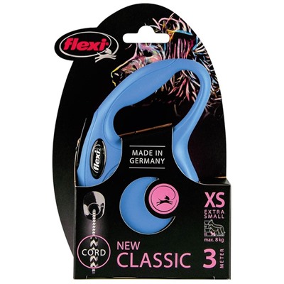 Рулетка Flexi  New Classic XS (до 8 кг) 3 м трос, синяя