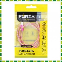 FORZA Кабель для зарядки Micro Usb, цветной с подсветкой, 1, 5 А, 1м, пластик