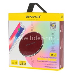 Беспроводное зарядное устройство AWEI W3 (красное)