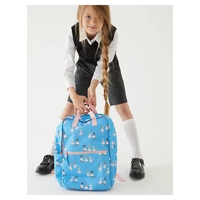 Kids' Ballet Print Water Repellent School Backpack