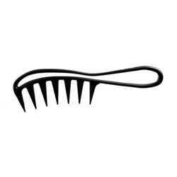 Ollin Расческа-гребень с крупными зубцами и ручкой изогнутая 396895, пластик, черный, 19 см