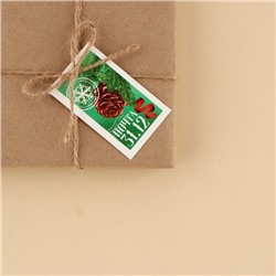 Шильдик декоративный на подарок «Новогодняя марка», 4,2 × 7 см
