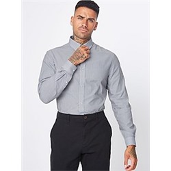 Navy Micro Striped Long Sleeve Shirt
