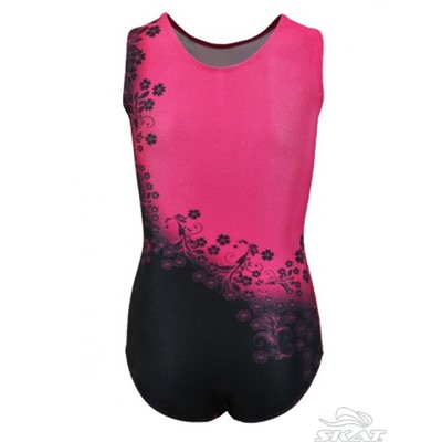 Купальник для спортивной гимнастики для девочек розовый 8200Б