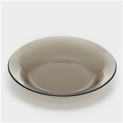 Тарелка мелкая стеклянная «Уоркшоп Броунз», d=22 см, цвет коричневый
