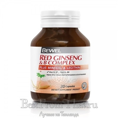 Экстракт красного корейского женьшеня с комплексом витамина В, лецитином и минералами