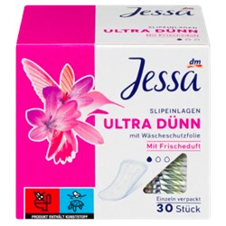 Jessa Slipeinlagen Ultra Dünn 30 St, Джесса Прокладки ежедневные ультратонкие со свежим ароматом 30 шт