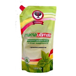Mama Ultimate Концентриров. средство для мытья посуды "Зеленый чай", зап. блок с крышкой, 1000 мл