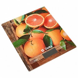 Весы Дельта КСЕ-70 электронные кух 5кг стекло LCD дисплей Сочные апельсины (12)