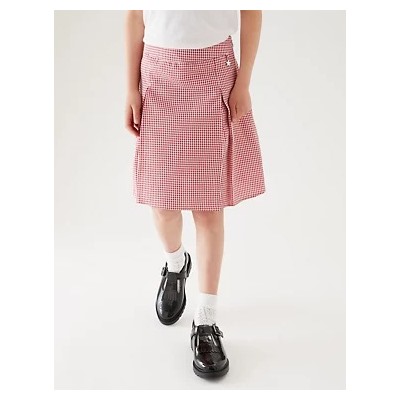 Girls’ Easy to Iron Gingham School Skirt (2-14 Yrs)