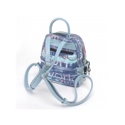 Рюкзак жен иск/кожа+текстиль ADEL-161/ММ,  1отдел,  голубой  SALE 232894