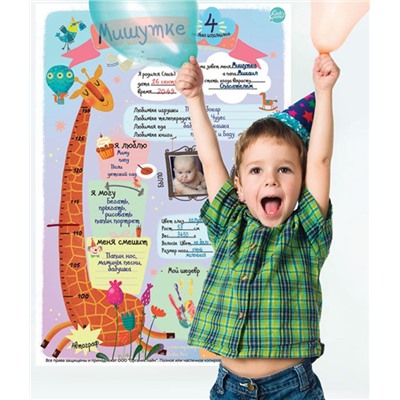 Плакат "Мой День Рождения. Веселая Компания" формат А1, унисекс, для заполнения