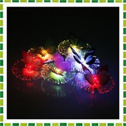 Украшение светодиодное "Бабочка", 6 цветов, батарея  LR44x3