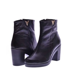 Женские кожаные ботинки LaRose L840 Черный+Змея +Лак: Под заказ