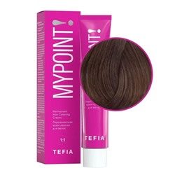 TEFIA Mypoint 6.8 Перманентная крем-краска для волос / Темный блондин коричневый, 60 мл