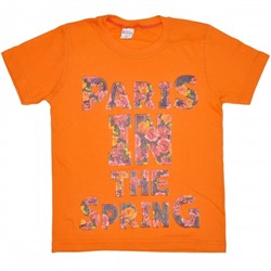 Футболка детская "Paris in the spring" для девочки (оранжевый)