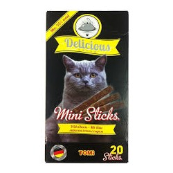 TOMI Delicious Mini Sticks мини палочки для кошек 20х2г, с Сыром