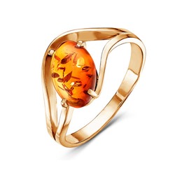 Золотое кольцо с янтарем - 293