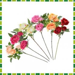 Цветок искусственный в виде пионов, пластик, полиэстер, 66 см, 6 цветов