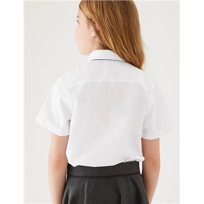 3pk Girls' Longer Length Easy Iron School Shirts (4-18 Yrs)