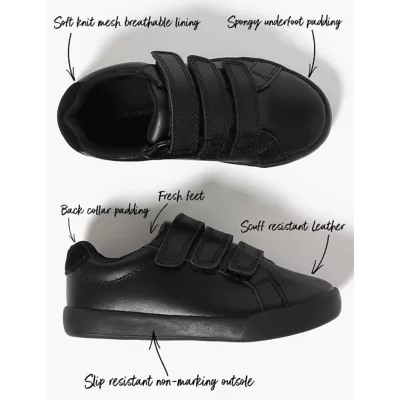 Kids' Leather Freshfeet™ Trainers (8 Small - 1 Large)