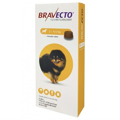 Жевательная таблетка Bravecto для собак 2 - 4,5 кг