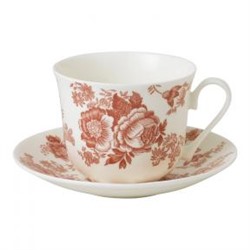 Чайная пара для завтрака 470мл Розовая Виктория - купить чайные пары Roy Kirkham из фарфора