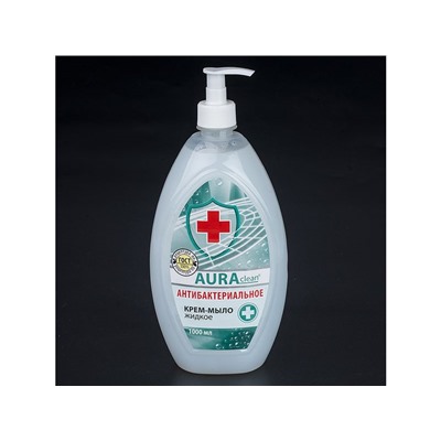 Мыло жидкое AURA Clean 1л Антибактериальное 2462/8 Рен