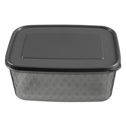 Контейнер для заморозки и хранения продуктов пластмассовый "Кристалл" 1,3л, 18х12,5х8см, черный, Phibo (Россия)