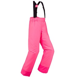 Брюки лыжные теплые водонепроницаемые для детей розовые флюоресцентные 100 WEDZE