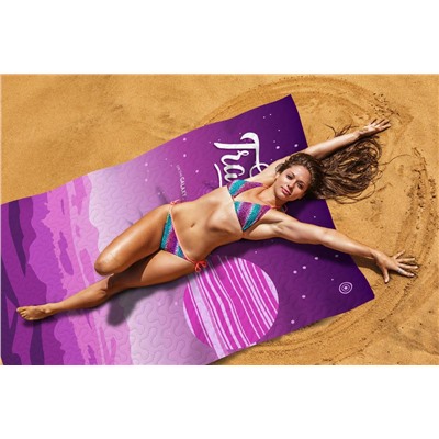 Пляжное покрывало "Фиолетовый косм.ос",  145*200 см. арт. ПППА038-14537