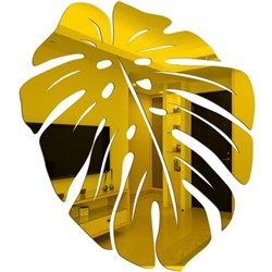 Зеркальная наклейка "Тропический лист" - gold