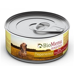 Консервы BioMenu SENSITIVE для собак Перепелка 95%-мясо , 100гр