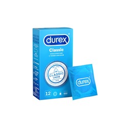 DUREX Classic презервативы классические с гелем-смазкой 12 шт. (голубые)
