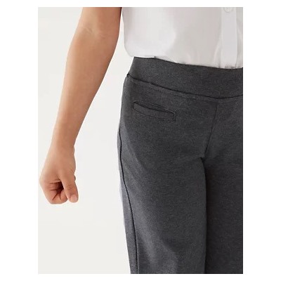 Girls' Slim Leg Knitted School Trousers (2-18 Yrs)