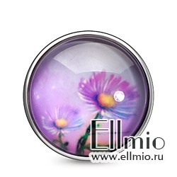 Кнопка  Noosa фиолетовые цветы #3