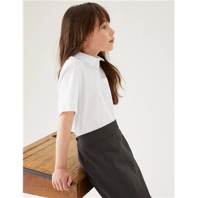 2pk Girls’ Slim Fit Pure Cotton School Shirts (2-18 Yrs)