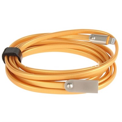 USB кабель для iPhone 5/6/6Plus/7/7Plus 8 pin 2.0 м AWEI CL-17 плоский (бежевый)