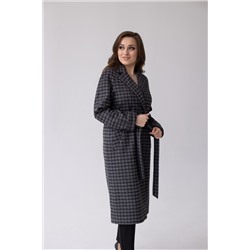 Пальто женское демисезонное 22555 (черно-серый)