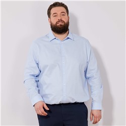 Прямая рубашка из хлопка оксфорд - голубой