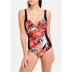 Soon Floral Palm Panelled Swimsuit