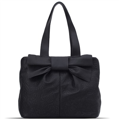 Женская кожаная сумка Richet 2754Н1Н Черный Цветы