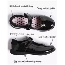 Kids' Riptape Leather School Shoes (8 Small - 1 Large)