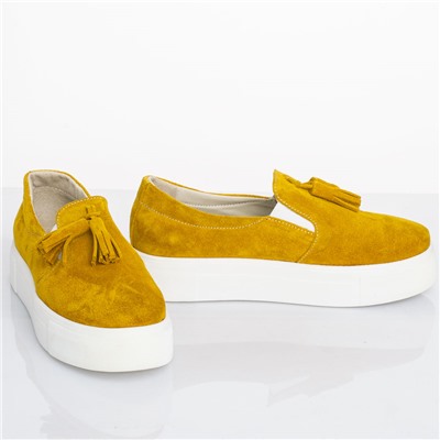 Женские кожаные слипоны Shik Shoes Shik 9130 Желтый замша: Под заказ